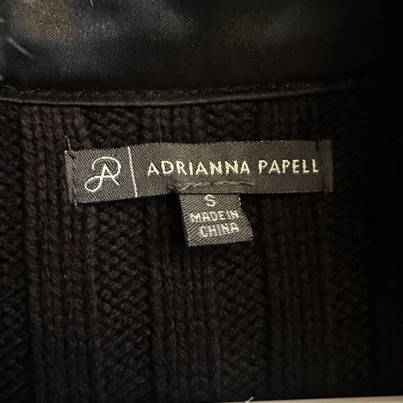 Adrianna Papell Women's Black Faux Fur Sweater Vest Size Small Holiday Party - Picture 2 of 11